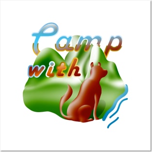 camping and dogs are my therapy, dog camper Posters and Art